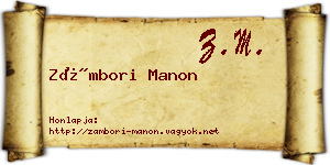 Zámbori Manon névjegykártya